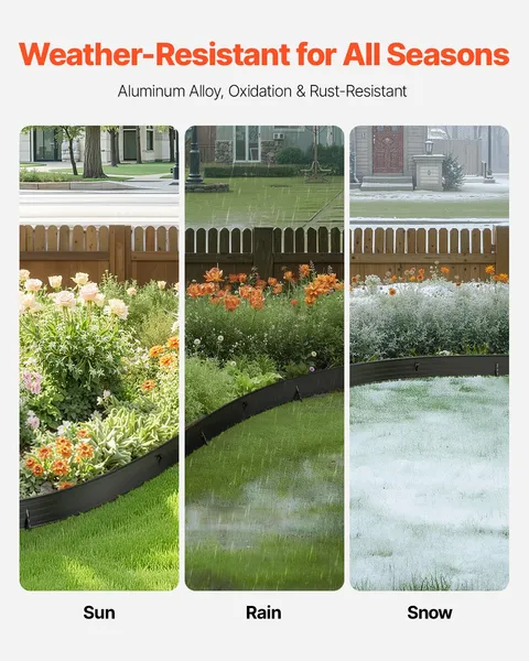 Metal Landscape Edging 8 Pack 72 Inch Rust Resistant Aluminum Alloy Bendable Garden Border Heavy Duty Lawn Edging Fence for Flower Bed Yard Pathway