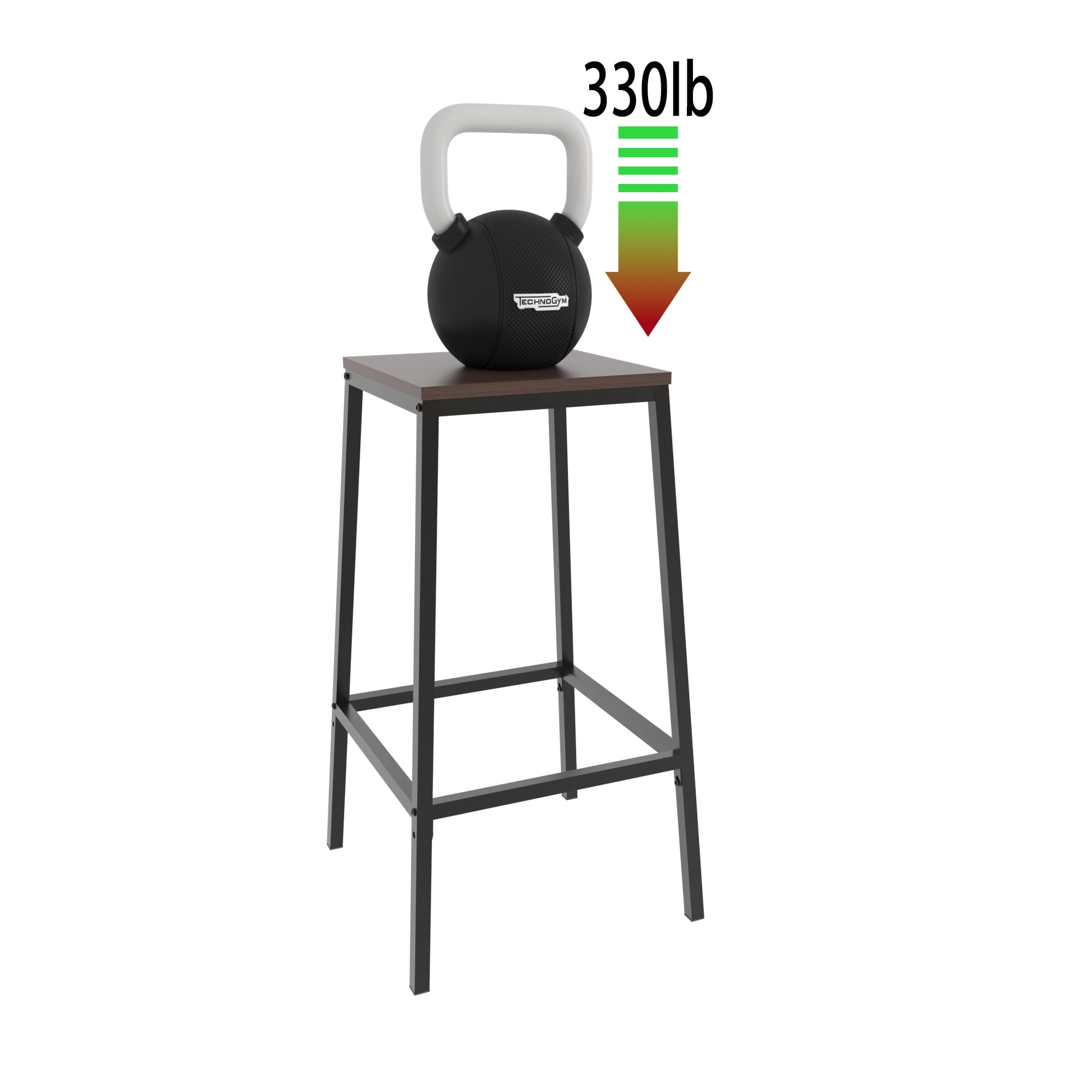 GARITIN 3 Piece Round Bar Table Set with 2 Bar Stools, Counter Height Pub Table with Middle Storage Shelf for Kitchen Balcony, Walnut Brown