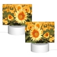 thumbnail image 2 of Cauagu Golden Sunflower In Field for Rectangle Acrylic Night Light - Acrylic Modern Bedside Light with LED Light Lamp Base - Decorative Night Lamp for Restaurant Bar Cafe Shop, 2 of 9