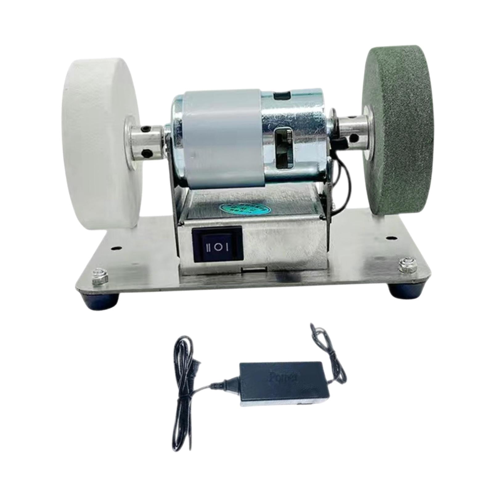 simhoa Electric Belt Sander Belt Grinder 7 Adjustable Speed Double Wheels Equipment Mini Bench Belt Grinder for Making Metal Working