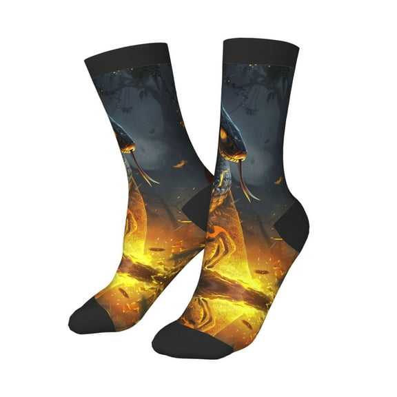 Kids Girls Boys Socks - Glowing Snake Dark Forest Comfort Breathable Crew Socks for Boys Girls Kids, Soft Athletic Running Socks for Boys Socks 6-10 Years Old