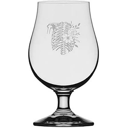 

Floral Skeleton 1 Happy Halloween Etched 13.25oz Iona Beer Glass