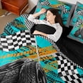 thumbnail image 4 of Castle Fairy Car Flag Bedding Comforter Set,Vintage Geometric Plaid Full Bedding Set, 4 of 8