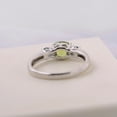 thumbnail image 3 of Cushion cut 6 mm peridot ring with London blue topaz side stones custom August/ November birthstone ring, 3 of 4