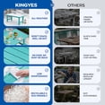 thumbnail image 5 of KINGYES 6 Piece Patio Dining Set, HDPE Outdoor Table and Chairs with Bench, Aruba Blue, 5 of 11