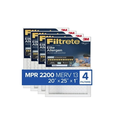 Filtrete 20x25x1 HVAC Furnace Air Filter, MPR 2200 MERV 13, Elite Allergen Reduction, 4 Pack
