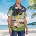 thumbnail image 4 of Lsque Pikmin Pattern Hawaiian Shirt for Men Unisex Summer Beach Casual Short Sleeve Cotton Linen Button Down Shirts-Small, 4 of 6