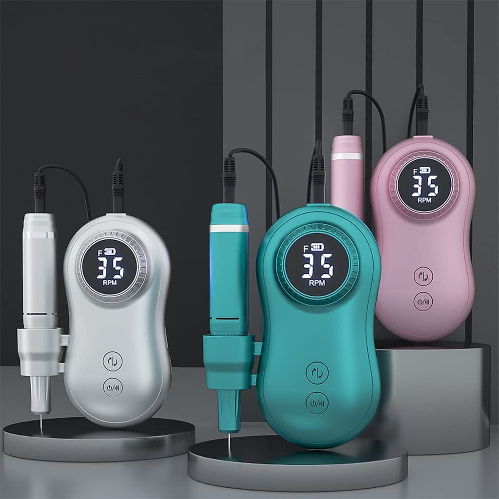 35000RPM Nail Machine,Electric Nail Drill Machine,Electric Nail File LED Display Rechargable for All Gel