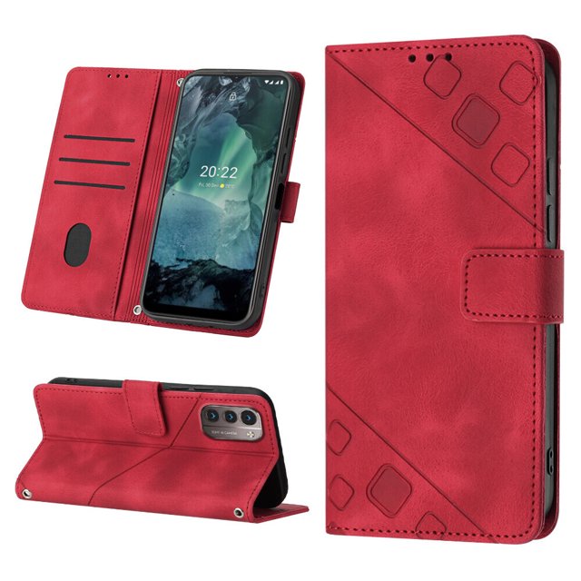 Compatible avec Nokia G21/ G11 Étui en Cuir PU Classique Embossé avec Porte-Cartes Coque Antichoc