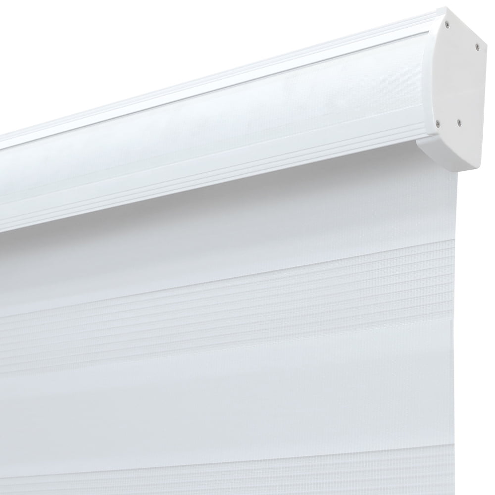 Lumi Light Filtering Cord-Free Zebra Blinds Fabric Roller White, 33"x35"
