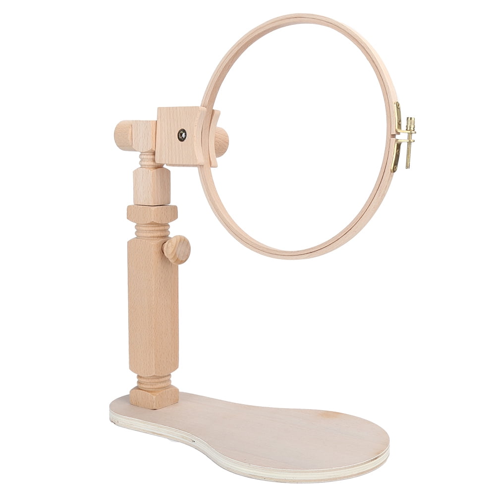 Embroidery Frame, Embroidery Wooden Hoop Stand Cross Stitch Set Ring Frame Adjustable Sewing Tools