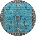 thumbnail image 1 of Ahgly Company Indoor Round Oriental Light Blue Industrial Area Rugs, 7' Round, 1 of 4