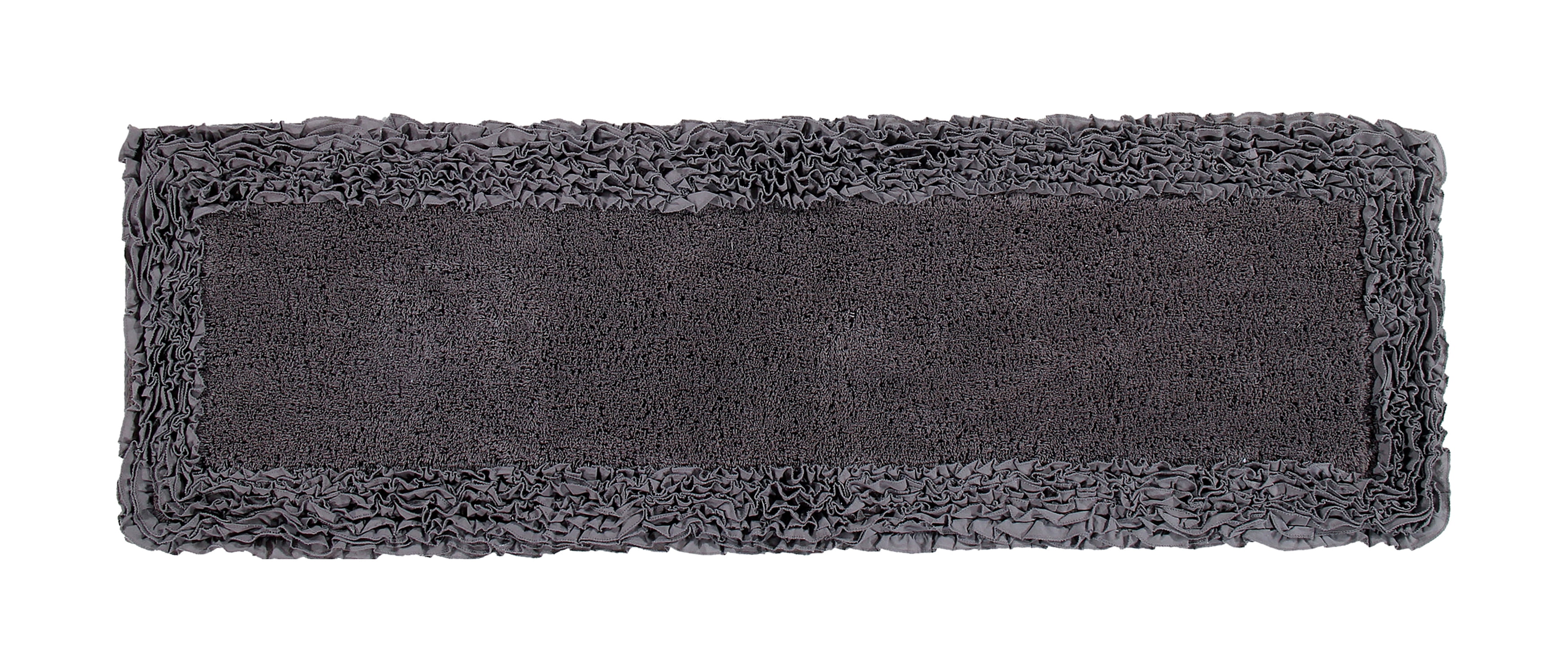 Better Trends Shaggy Border 100% Cotton 20" x 60" Bath Mat Rug - Gray