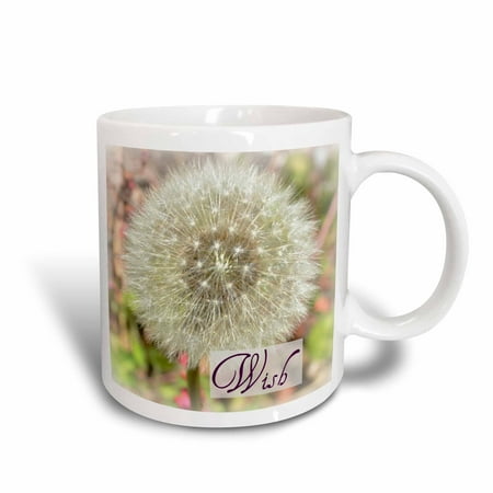 3dRose Dandelion Flower Wish Inspirational Quotes Flowers, Ceramic Mug,