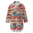 thumbnail image 7 of Renewold Womens Cover Up Shirt for Beach Button Up Shirt Women Long Sleeve Beach T-Shirt Blouses Bathing Suit Cover Up with Pockets Breathable Soft Swimwear, Hawaiian Vintage Palm Tree Print, 2XL, 7 of 7