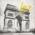 thumbnail image 2 of Grey, Jace 26x26 White Modern Wood Framed Museum Art Print Titled - Paris Arch Yellow, 2 of 4