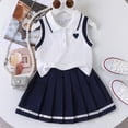 thumbnail image 7 of oqasdz Girls Summer Outfits 2 Piece Sleeveless Top with Plaid Pleated Skirt Preppy School Toddler Kids Clothing Sets Daily Wear, 7 of 7