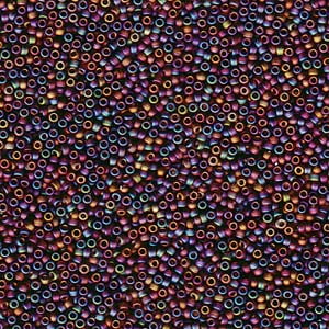 Matte Transparent Brown AB Miyuki Seed Beads 15/0 15-9135FR-TB