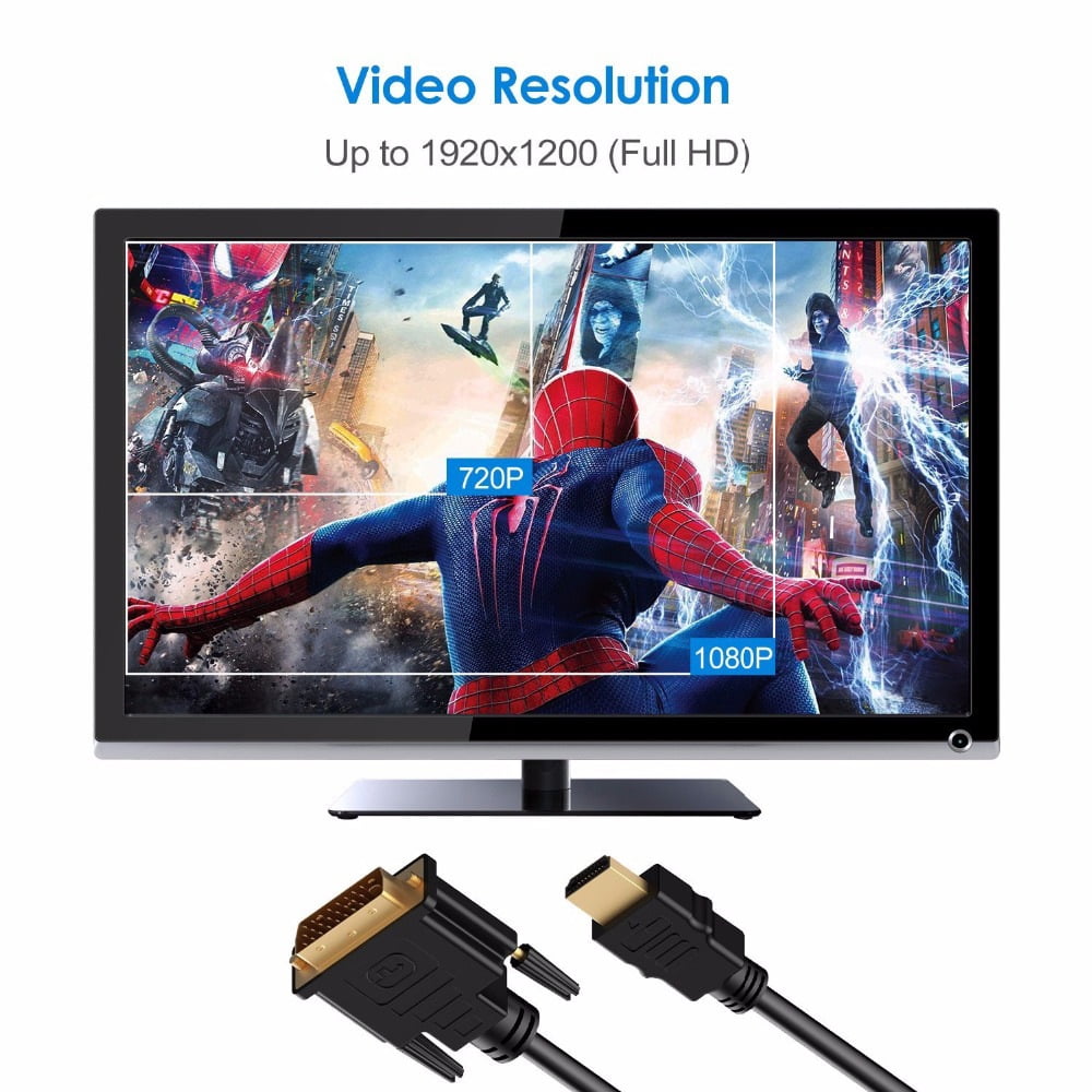 Câble HDMI Vers DVI Benfei 1,8m - Bidirectionnel - 1080p - Compatible PC, PS4, Xbox...