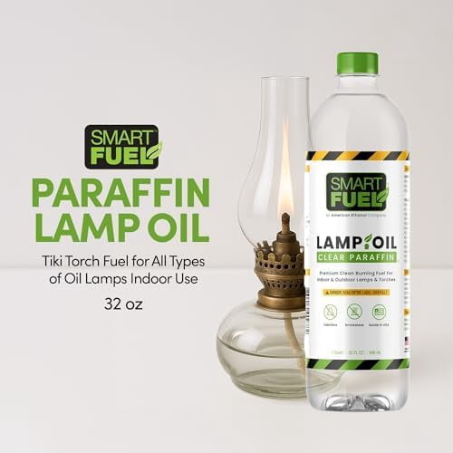 RGHJAR-Smart Fuel Paraffin Lamp Oil (32 oz) – for Indoor & Outdoor Wick Oil Lamps & Lanterns, Clean Burning, Low Smoke – NOT Bioethanol / NOT for Fire Pits/Fireplaces