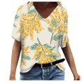 thumbnail image 1 of WEAIXIMIUNG T-Shirt à Manches Courtes Col en V Fleuri Mode Été pour Femmes Saint-Valentin, 1 of 4
