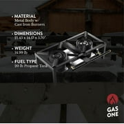 GasOne High Pressure Double Propane Burner for Outdoor Cooking, Camping, Tailgating, Seafood Boil, Home Brewing