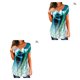 thumbnail image 4 of Camiseta de poliéster Jumpingount blusa informal estampado Floral colorido manga corta cuello en V, 4 of 6