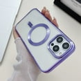 thumbnail image 2 of Jiahe Cover for iPhone 12, Compatible with MagSafe Case,Slim Plating Hybrid Shockproof Lightweight Anti-Scratch Transparent Back Case Cover, lightpurple, 2 of 7