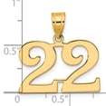 thumbnail image 4 of 14k Yellow Gold Polished Finish Number 22 Charm Pendant, 4 of 4