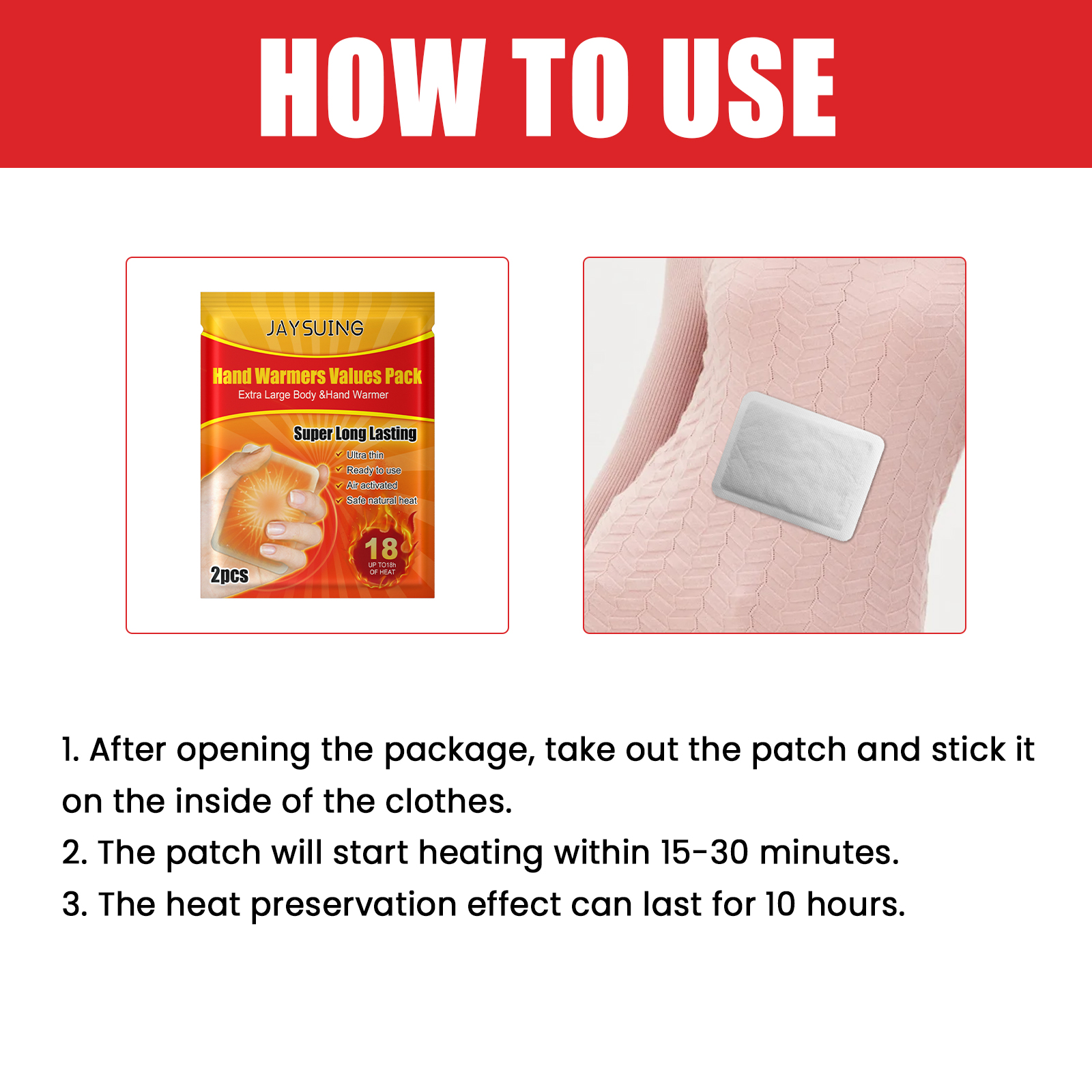 Hand Warmers 4boxes (80 Warmers) - Up to 10 Hours of Long Lasting Warmth and Hot Hands - Easy Air Activation for Hands, Body and Feet