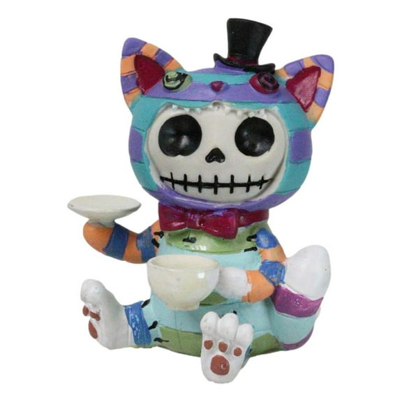 Furry Bones Whimsical Wonderland Cheshire Cat Alice Skeleton Figurine Furrybones