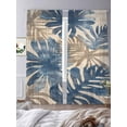 thumbnail image 3 of Blue Brown Palm Leaf Sheer Curtains 84 Inch Length 2 Panels Set, Summer Farmhouse Botanical Voile Window Treatment Rod Pocket Curtains Sheers Drapes for Bedroom/Living Room/Kitchen 52"x84"x2, 3 of 7