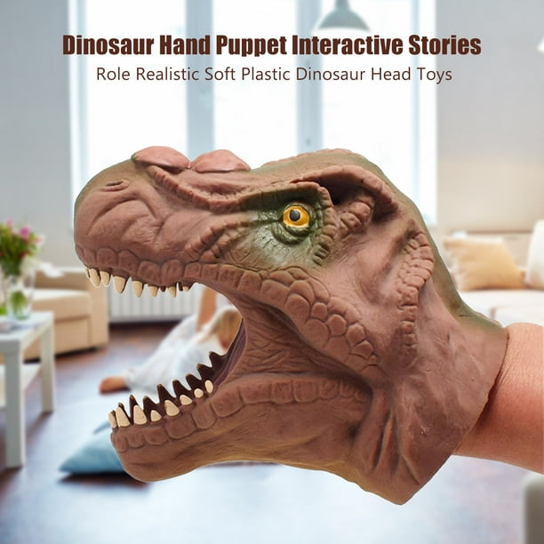 Marionnettes à Main Dinosaure Dessin Animé Tyrannosaure Marionnette Jouet  pour Garçons Filles Peluche Dinosaure Marionnettes à