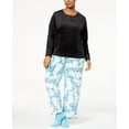 thumbnail image 2 of HUE Womens Plus Size Sueded Fleece Top And Pants With Socks 3 Piece, 2 of 3