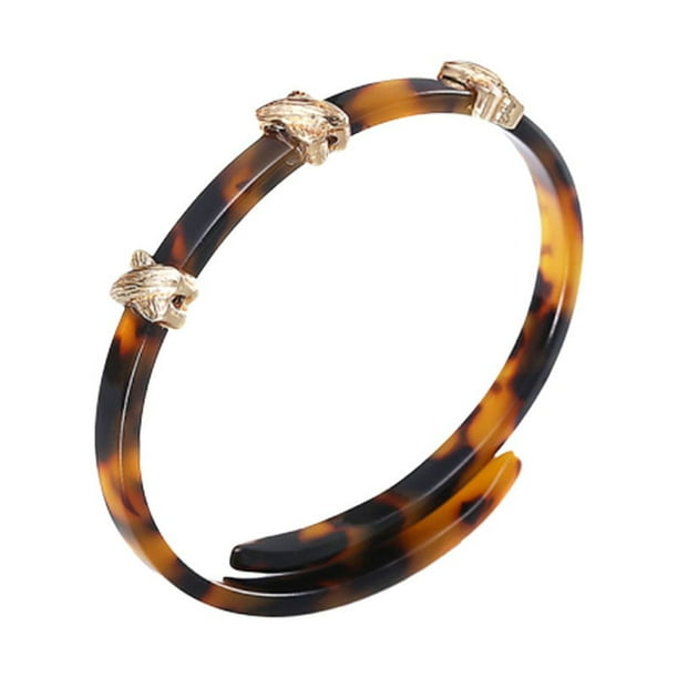 Pulsera acrílica lisa color ámbar, joyería de moda personalizada para mujer.