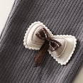 thumbnail image 6 of LZHGirlshop 2PC Toddler Baby Girl Fall Winter Leggings High Waist Solid Color Lace with a Bow Slim Long Pants Tights Outfit Clothes,2PC Gray,3-4T, 6 of 7