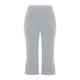 thumbnail image 4 of SNKSDGM Women's Plus Straight Leg Yoga Pants for Women Set High Waisted Leggings Plus Size White Women's Capri Trousers Wide Leg Casual Athletic Yoga Pants with Pockets Flare Leisure Trouser, 4 of 6
