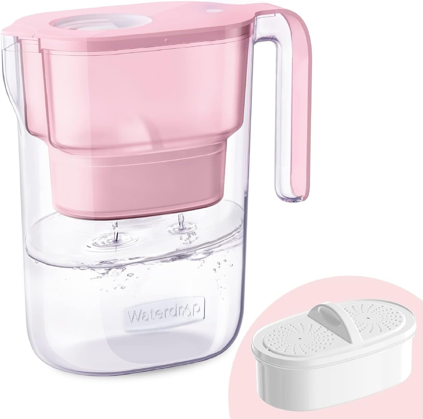 Waterdrop 7-Cup Water Filter Pitcher, Pink