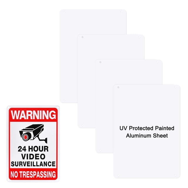 Uxcell 4-Pack Letreros Metálicos Blancos en Blanco 10x14 Pulgadas Hoja de Aluminio Pintado Letreros en Blanco para Manualidades/Jardín/Exteriores Grosor 0.02 Pulgadas