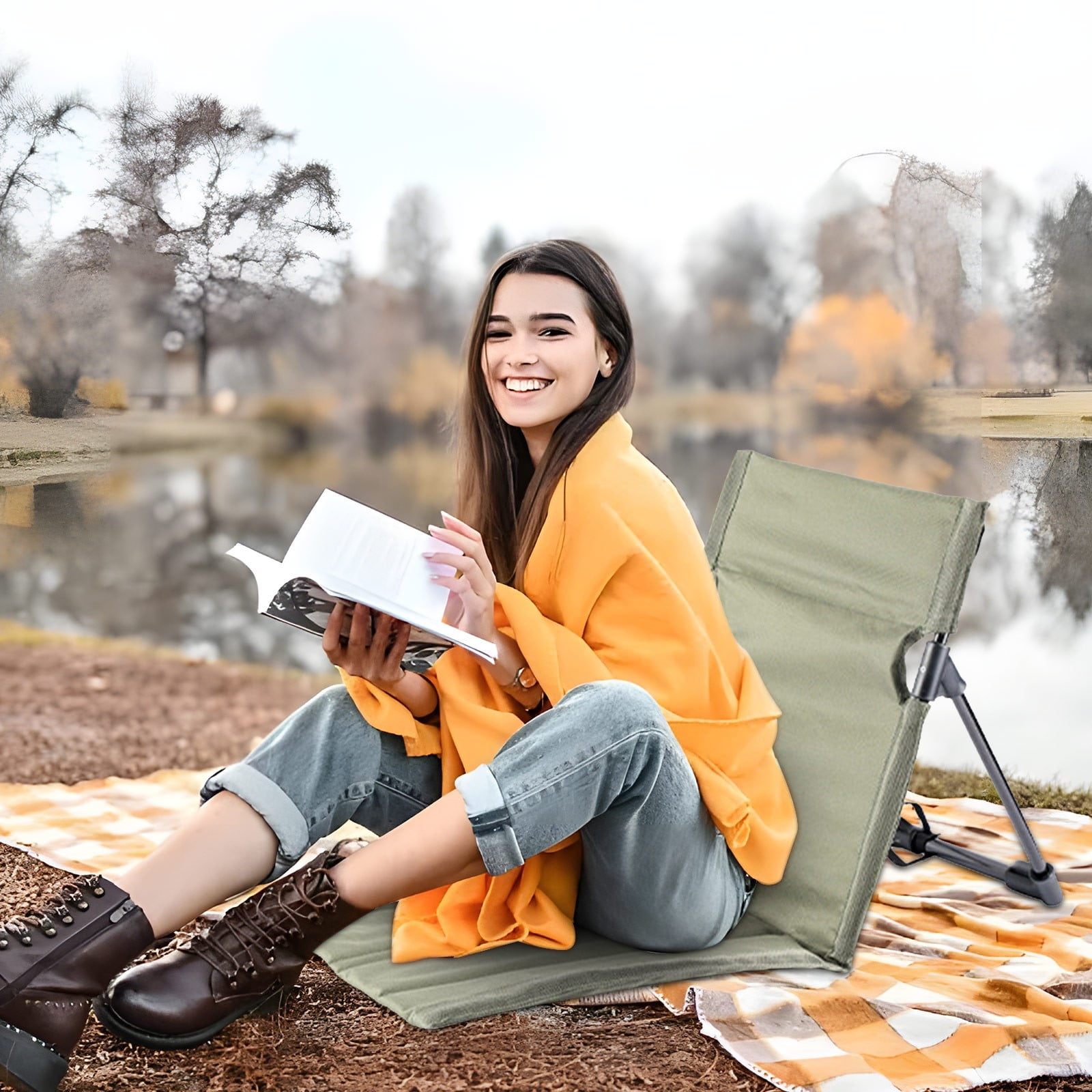 Chaise Pliante Extérieure En Forme De Sac - Ultra Portable, Sangle Incluse, Parfaite Pour Plage, Camping, Pêche