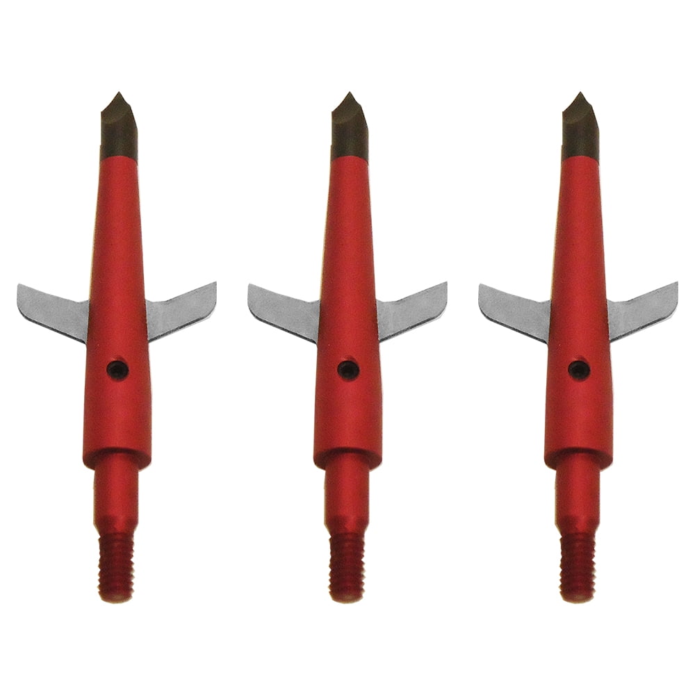 Photo 1 of (Pack of 3) Broadhead Practice Heads by Swhacker, 2-Blade 100 Grain 2 Cut, Red