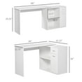 thumbnail image 2 of HomCom L Shaped Computer Desk Workstation with Storage Shelves and Cabinet for Home & Office Contemporary Style, 2 of 10