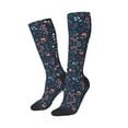 thumbnail image 2 of Easygdp Colorful Flowers Soccer Socks Sport Knee High Socks Calf Compression Athletic Socks for Men and Women, 2 of 9