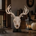 thumbnail image 3 of Faux Deer Skull Wall Mount, Gothic White Wall Art for Halloween Home Decor and Rustic Display, 3 of 5