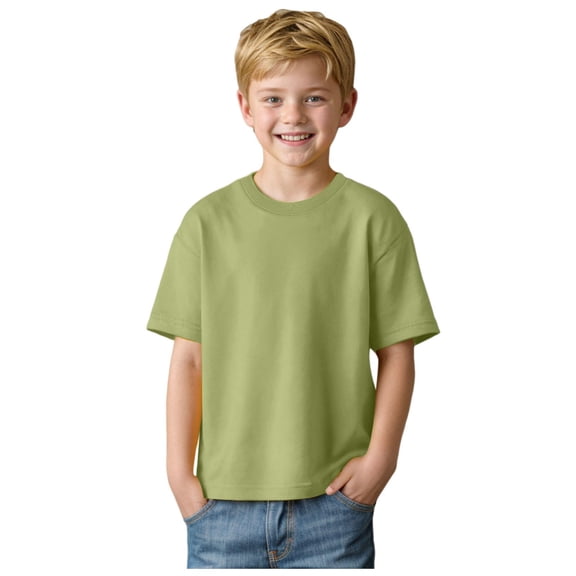 PEASKJP Short Sleeve Boys Shirts Boys Short Sleeve Shirts Casual Summer Tops Crewneck Striped T Shirt Top,Size 5-6 Years