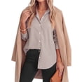 thumbnail image 5 of Fantaslook Striped Button Down Shirts for Women Classic Long Sleeve Collared Office Work Blouses Tops, 5 of 9