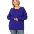 thumbnail image 2 of Zenana Women & Plus Basic Long Sleeve Round Neck Raglan Pullover Sweatshirts Top, 2 of 3