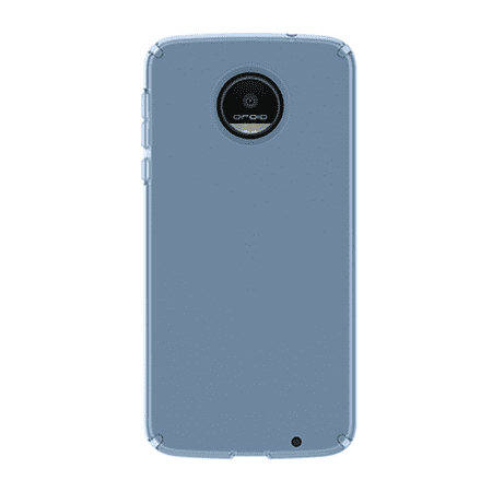 speck products candyshell clear case for moto z droid smartphone, rainstorm blue