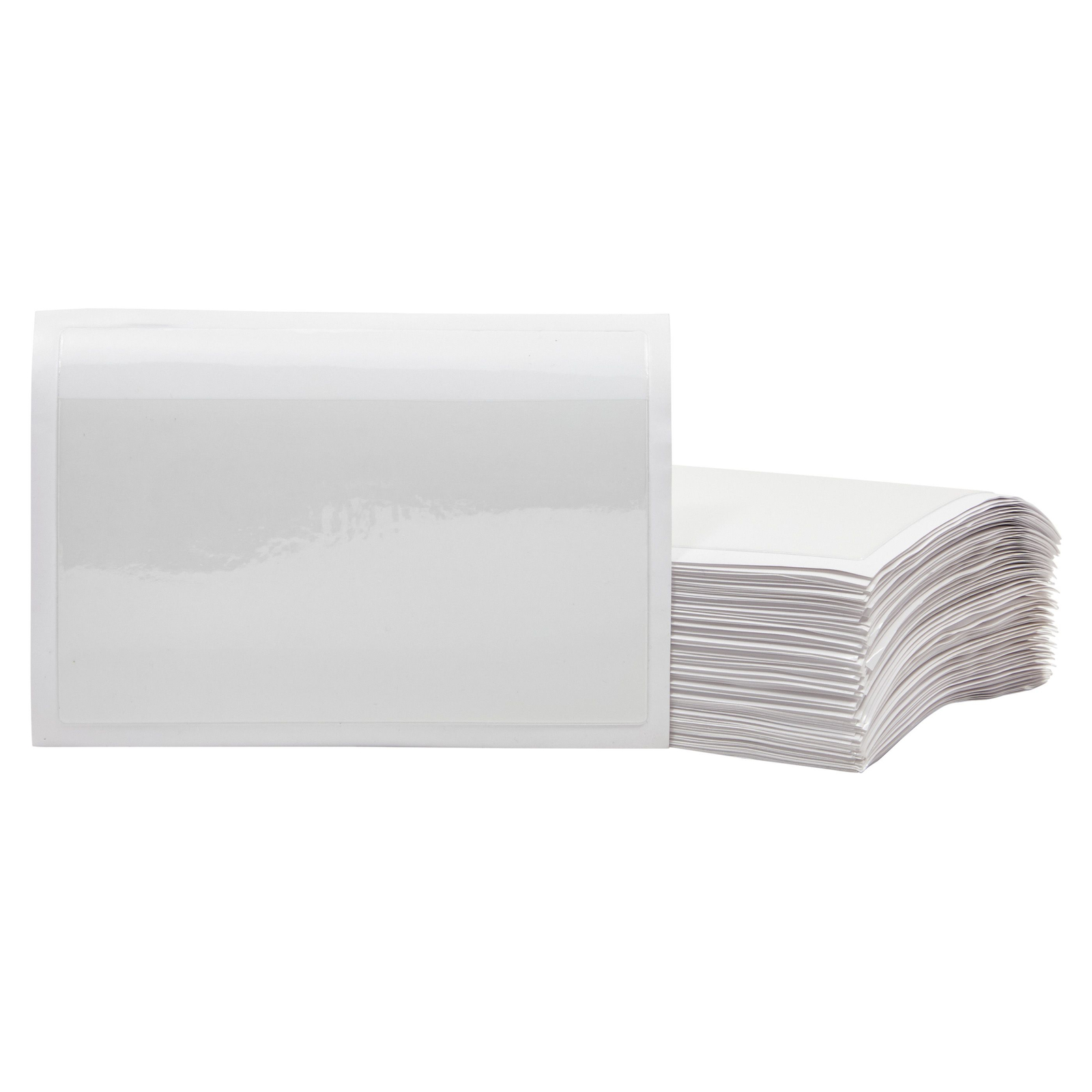 100 Pack Clear Self-Adhesive Pocket Label Holders for Index Cards 3x5, Bulk Top  Load Plastic Sleeves for Storage