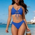 thumbnail image 5 of Lumosvexa Swimsuit Women Two Piece for Women Bathing Suits Breast Pad Swimwear Blue Size XL, 5 of 9